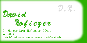david noficzer business card