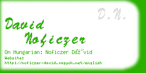 david noficzer business card